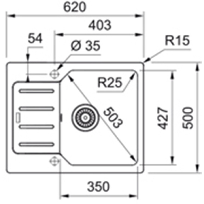 Кухонная мойка Franke City UCG 611-62 620х500х190мм, бежевий (114.0701.824)