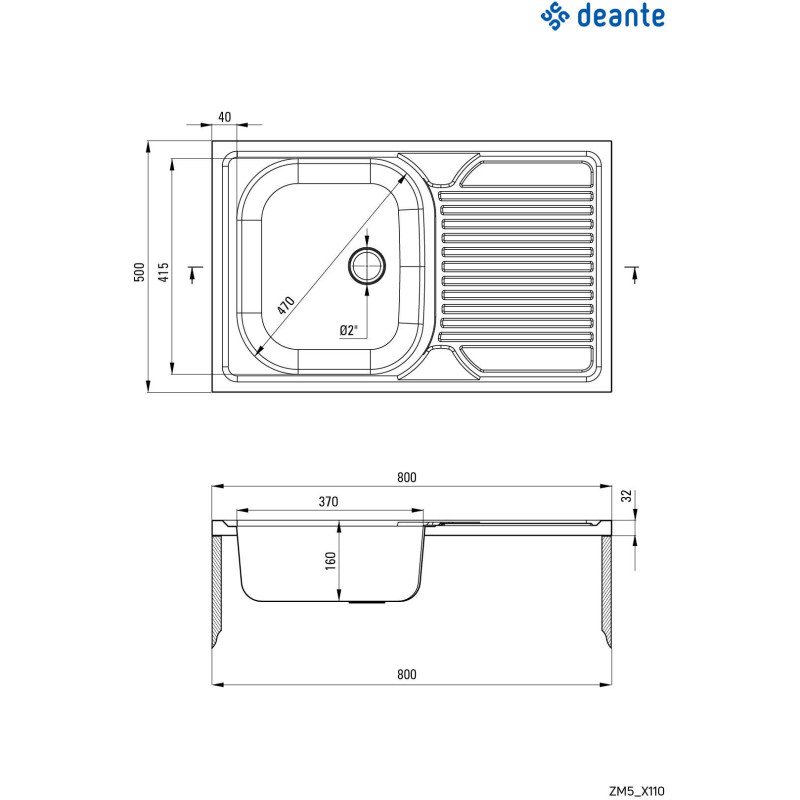 Кухонна мийка Deante Tango ZM5 0110