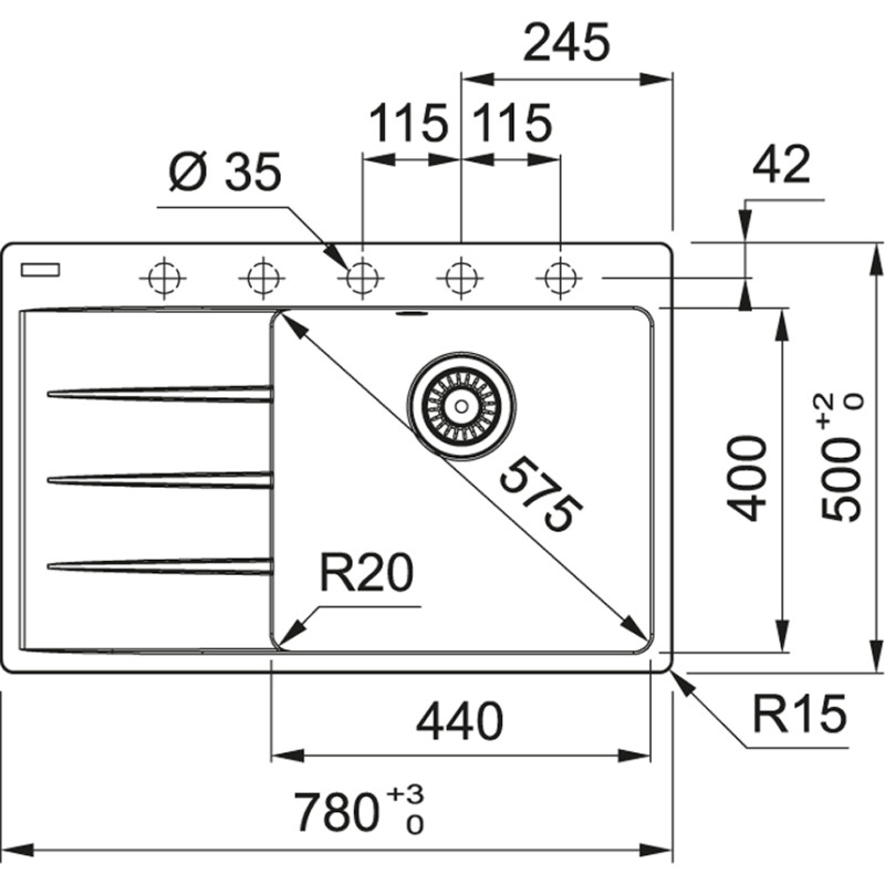 Franke Centro CNG 611-78 TL 114.0699.238