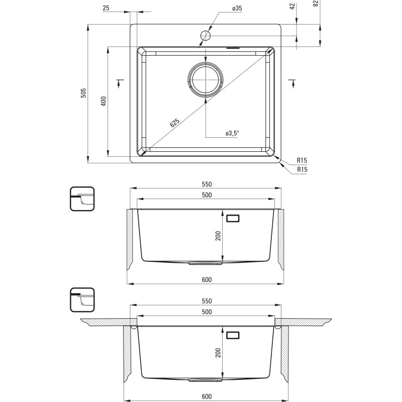 Кухонна мийка Deante ZPO_010B