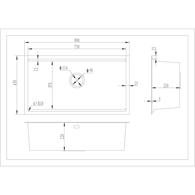 Кухонная мойка Gunter&Hauer Federbach 8022 Black