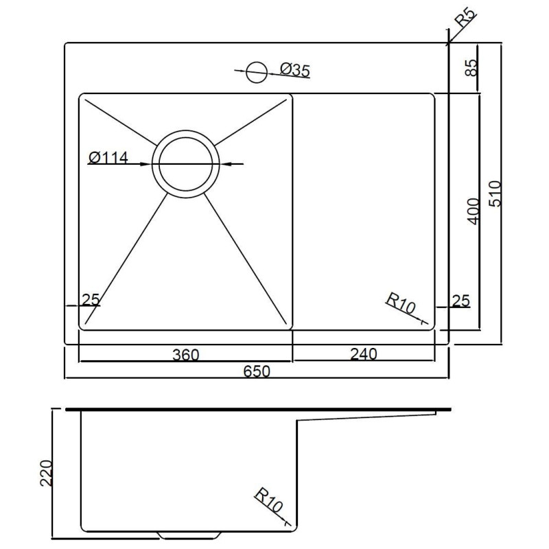 Кухонна мийка Gunter&Hauer Rauda 6522 Black Honey RW