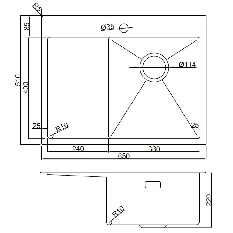 Кухонна мийка Gunter&Hauer Rauda 6522 Black Honey LW