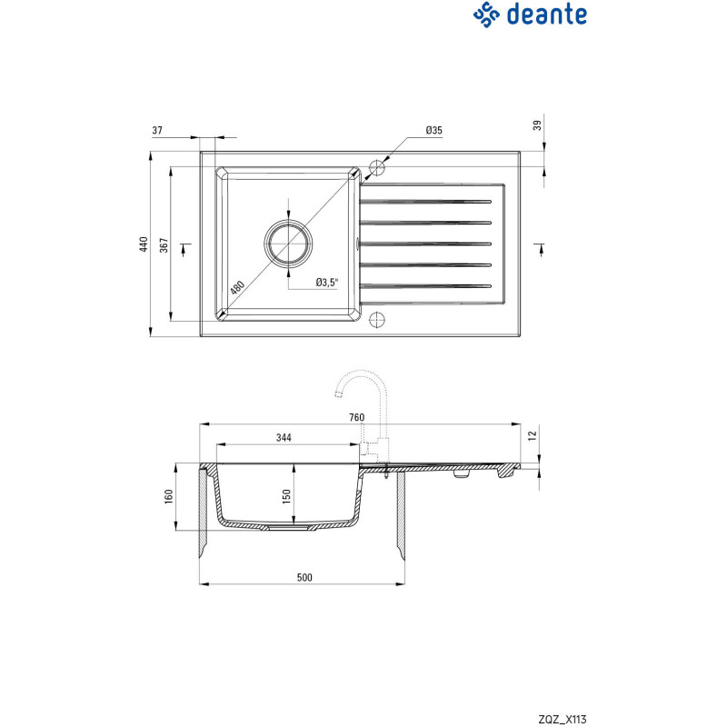 Кухонна мийка Deante Zorba ZQZ S113