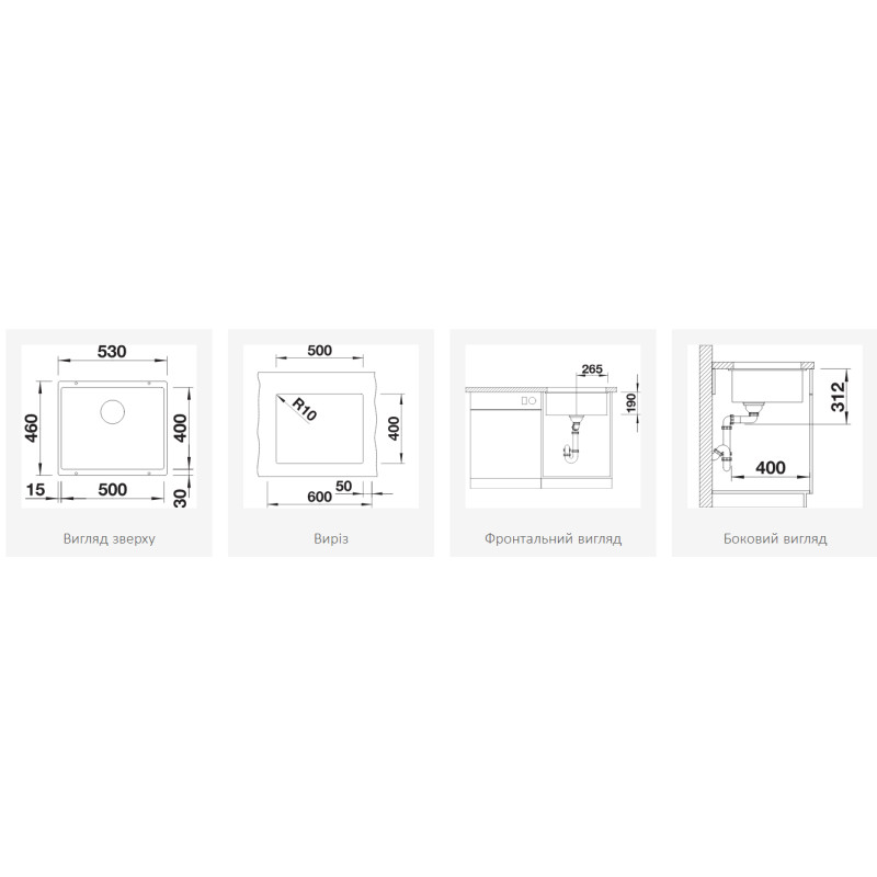 Кухонна мийка Blanco SUBLINE 500-U 525995