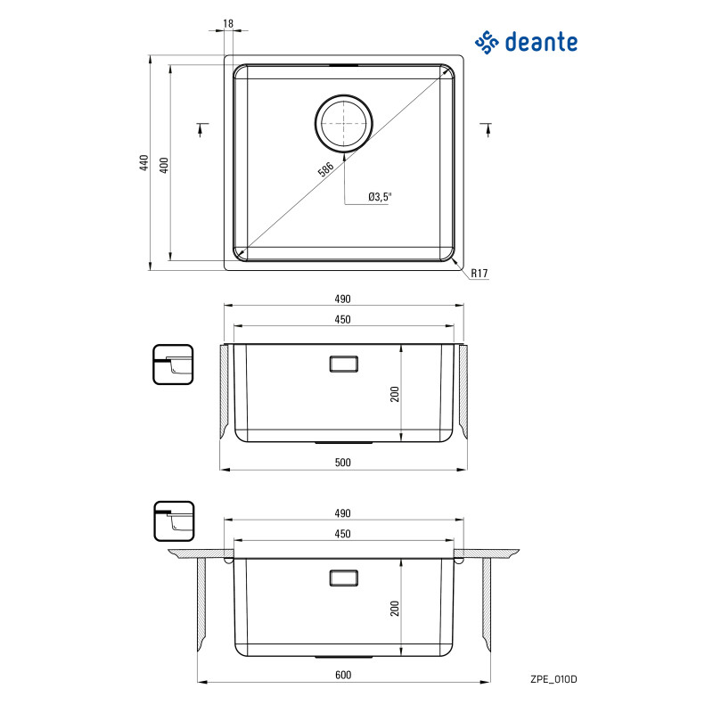 Кухонна мийка Deante ZPE_010D