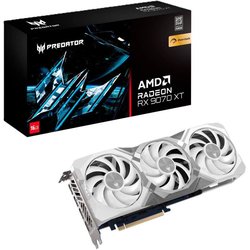 Відеокарта Acer Radeon RX 9070 XT Predator BiFrost OC White (DP.Z4FWW.P02)