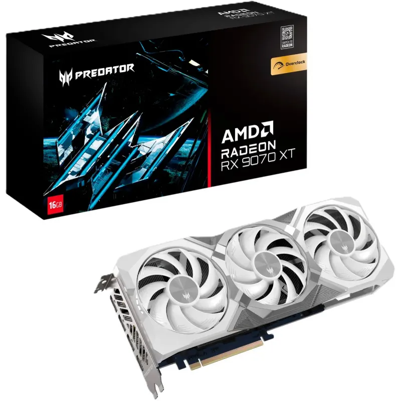 Відеокарта Acer Radeon RX 9070 XT Predator BiFrost OC White (DP.Z4FWW.P02)