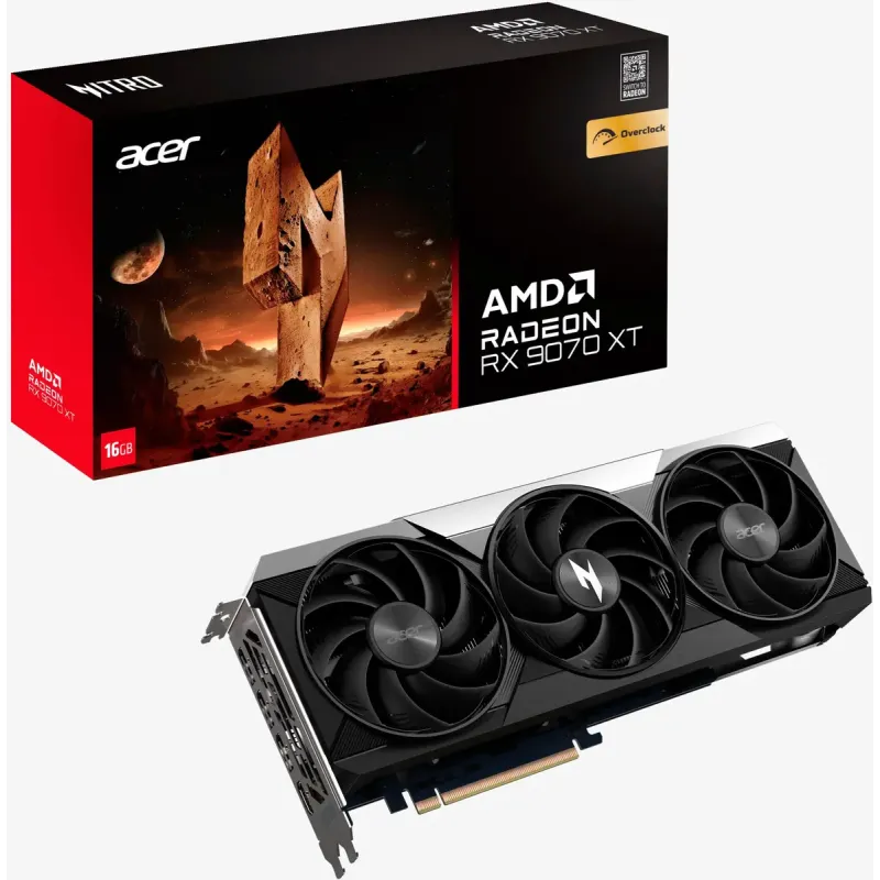 Видеокарта Acer Radeon RX 9070 XT Nitro OC 16 GB (DP.Z4DWW.P01)