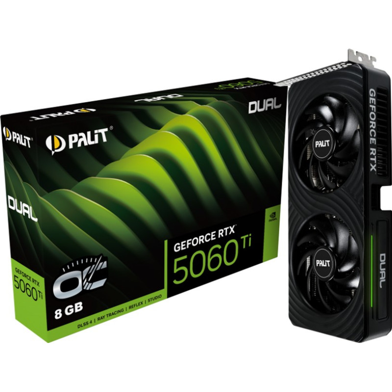 Видеокарта Palit GeForce RTX 5060 Ti Dual OC 8GB (NE7506TT19P1-GB2062D)