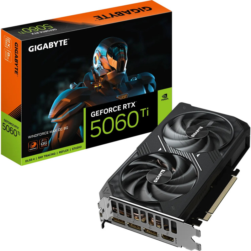 Видеокарта Gigabyte GeForce RTX 5060 Ti WINDFORCE MAX OC 8G (GV-N506TWF2MAX OC-8GD)