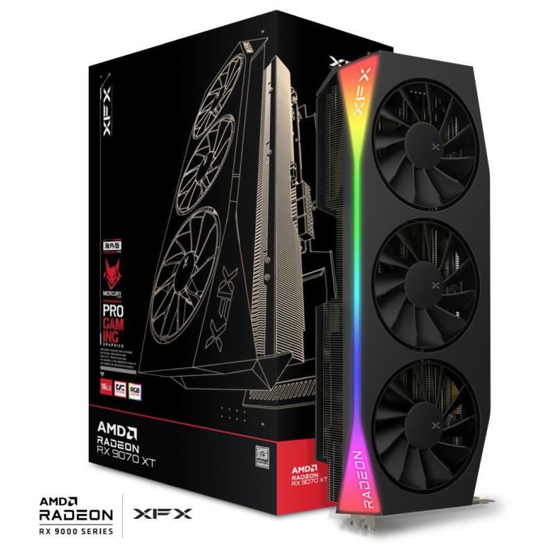 Відеокарта XFX Mercury AMD Radeon RX 9070XT OC Gaming Edition with RGB (RX-97TRGBBB9)