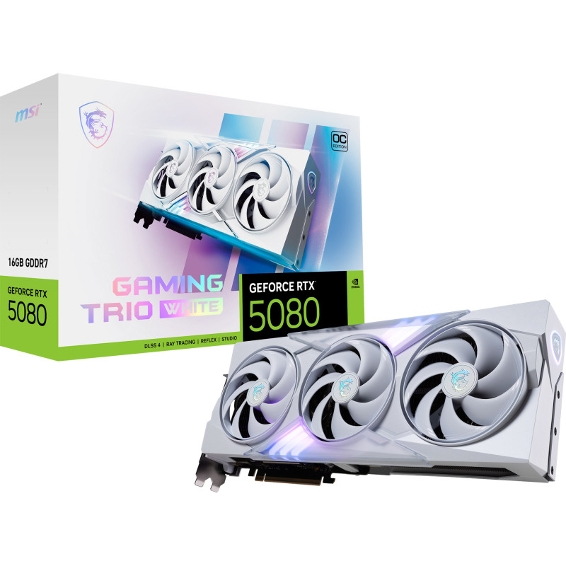 Відеокарта MSI GeForce RTX 5080 16G GAMING TRIO OC WHITE