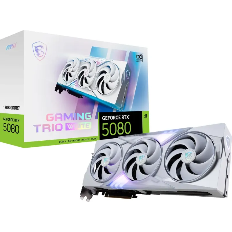 Видеокарта MSI GeForce RTX 5080 16G GAMING TRIO OC WHITE