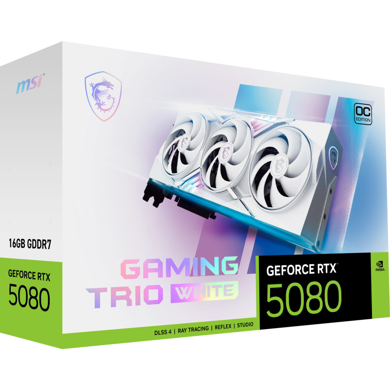 Відеокарта MSI GeForce RTX 5080 16G GAMING TRIO OC WHITE