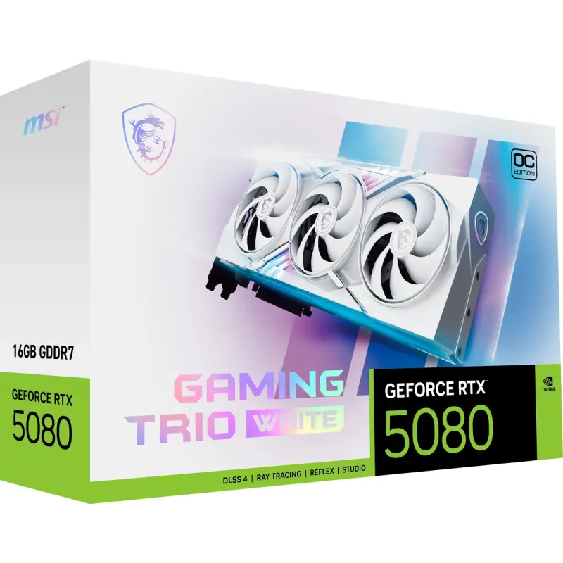 Видеокарта MSI GeForce RTX 5080 16G GAMING TRIO OC WHITE