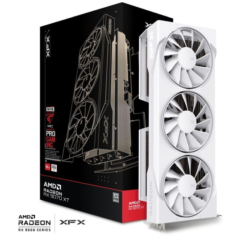 Відеокарта XFX Swift AMD Radeon RX 9070XT White Triple Fan Gaming Edition (RX-97TSWF3W9)