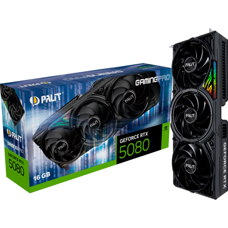 Видеокарта Palit GeForce RTX 5080 GamingPro (NE75080019T2-GB2031A)