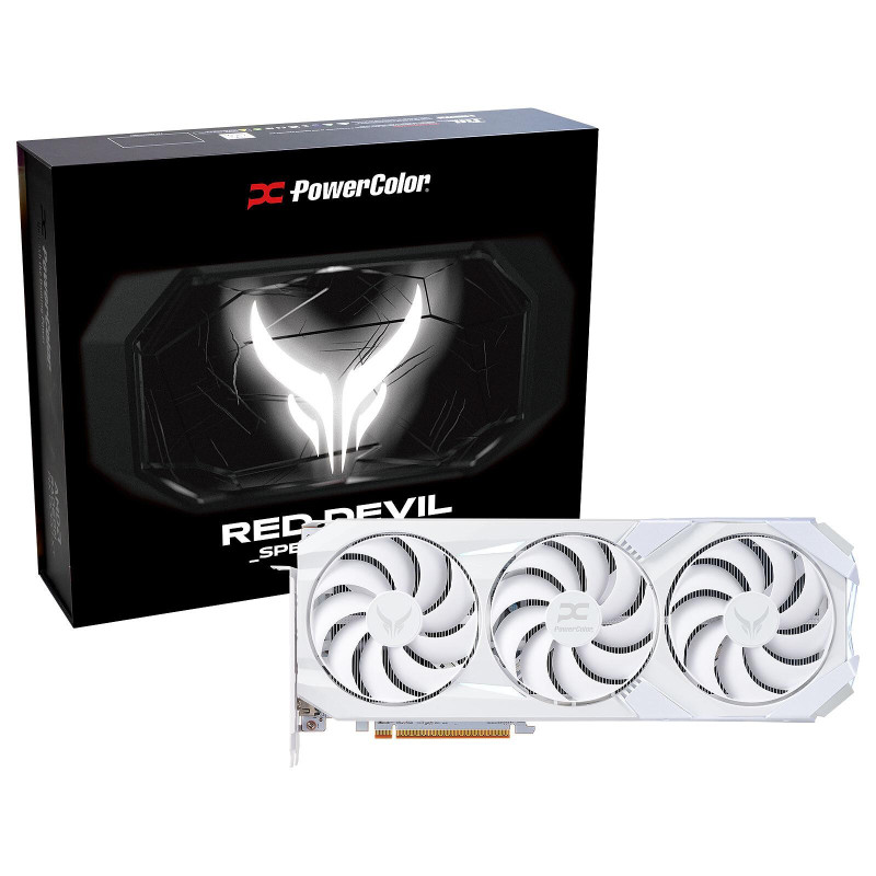 Видеокарта PowerColor Radeon RX 9070 XT 16 GB Red Devil Spectral White (RX9070XT 16G-E/OC/WHITE)