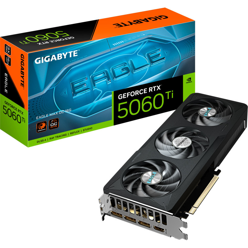 Відеокарта GIGABYTE GeForce RTX 5060 Ti EAGLE MAX OC 16G (GV-N506TEAGLEMAX OC-16GD)