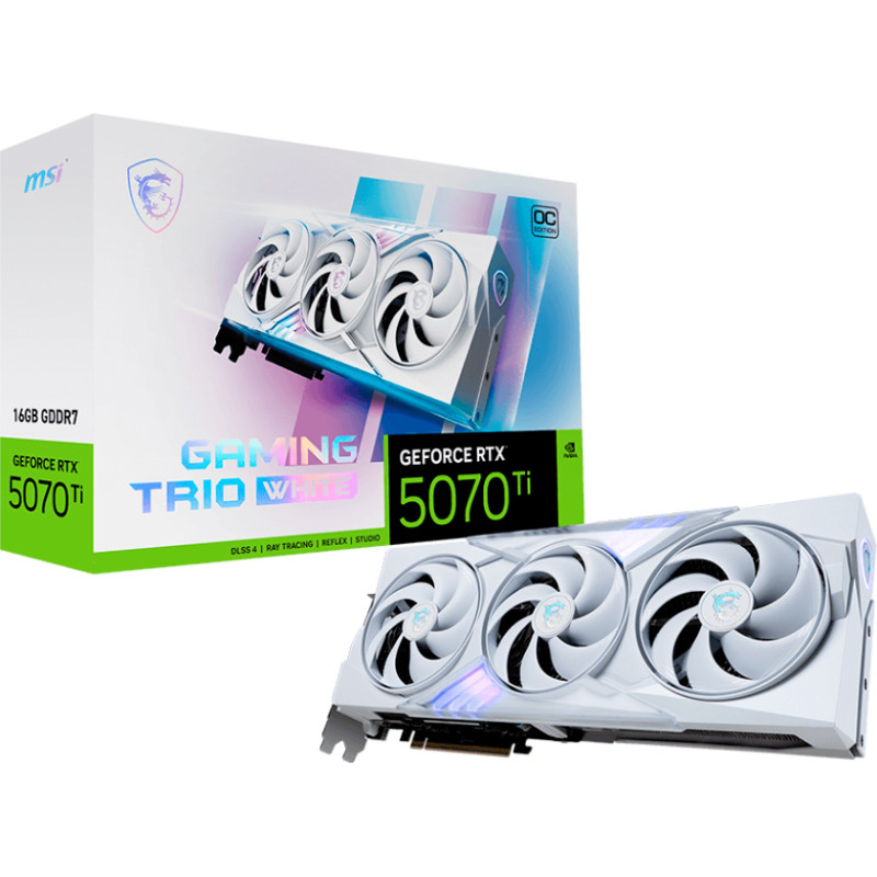 Видеокарта MSI GeForce RTX 5070 Ti 16G GAMING TRIO OC WHITE