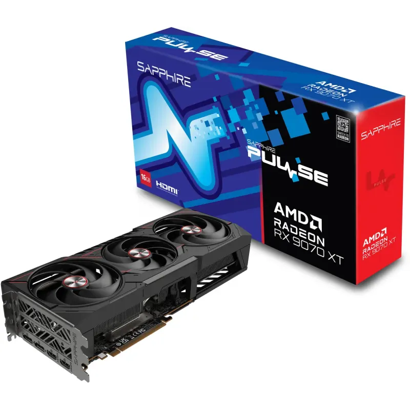 Видеокарта Sapphire Radeon RX 9070 XT 16GB PULSE (11348-03-20G)