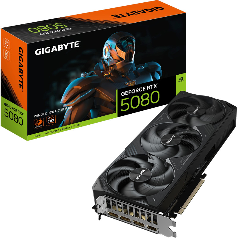 Відеокарта GIGABYTE GeForce RTX 5080 WINDFORCE OC SFF 16G (GV-N5080WF3OC-16GD)