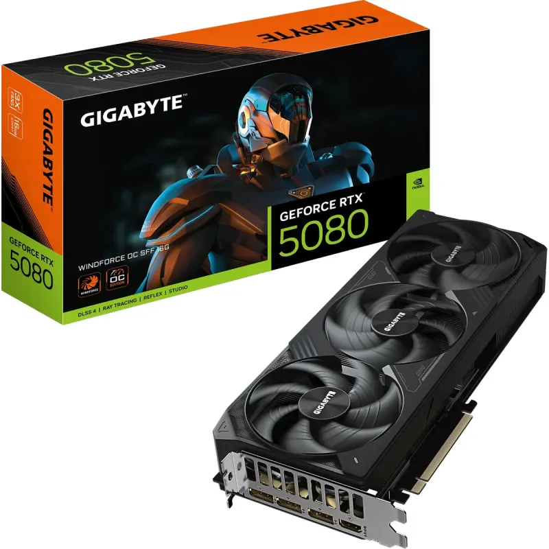 Видеокарта GIGABYTE GeForce RTX 5080 WINDFORCE OC SFF 16G (GV-N5080WF3OC-16GD)