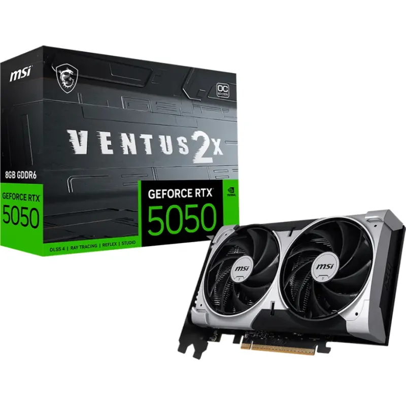 Видеокарта MSI GeForce RTX 5050 8G VENTUS 2X OC (912-V538-002, G5050-8V2C)