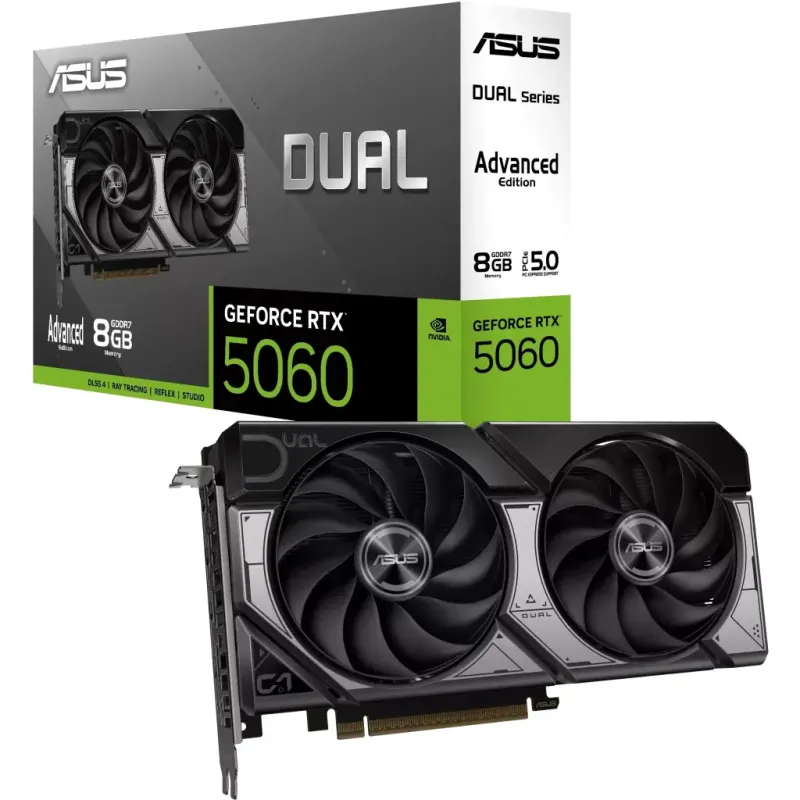 Видеокарта ASUS GeForce RTX5060 8Gb DUAL OC ADVANCED (DUAL-RTX5060-O8G-A)