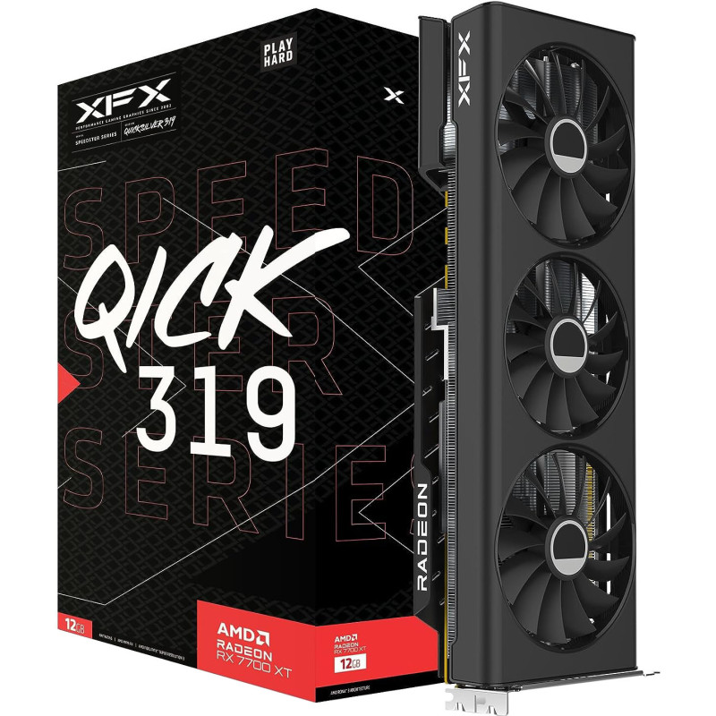 XFX Radeon RX 7700 XT Speedster QICK 319 Black Edition (RX-77TQICKB9)