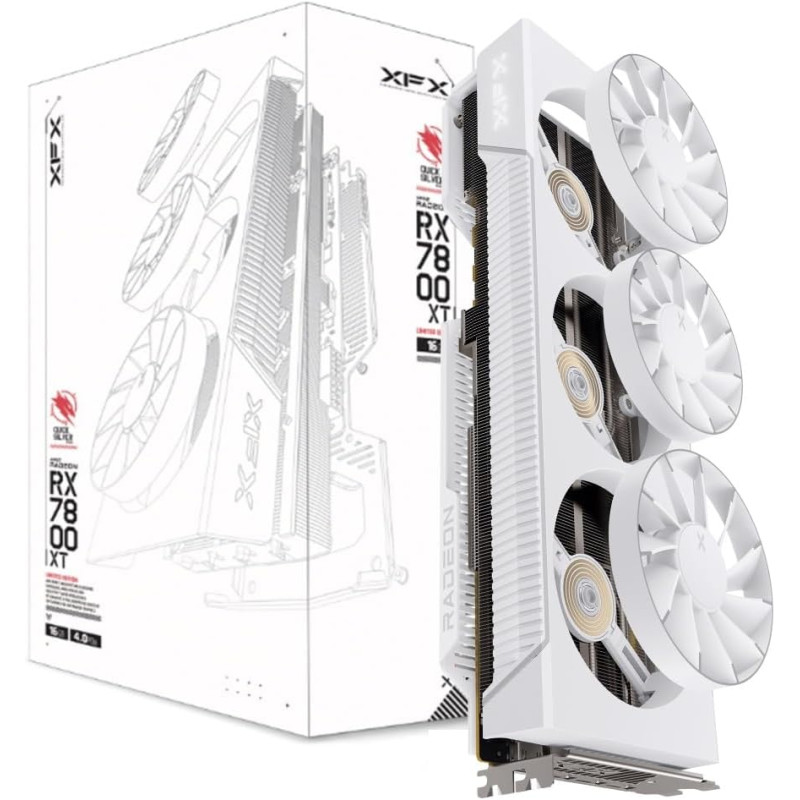 XFX Radeon RX 7800 XT Magnetic Air Gaming Arctic Quicksilver White (RX-78TMAIRW9)
