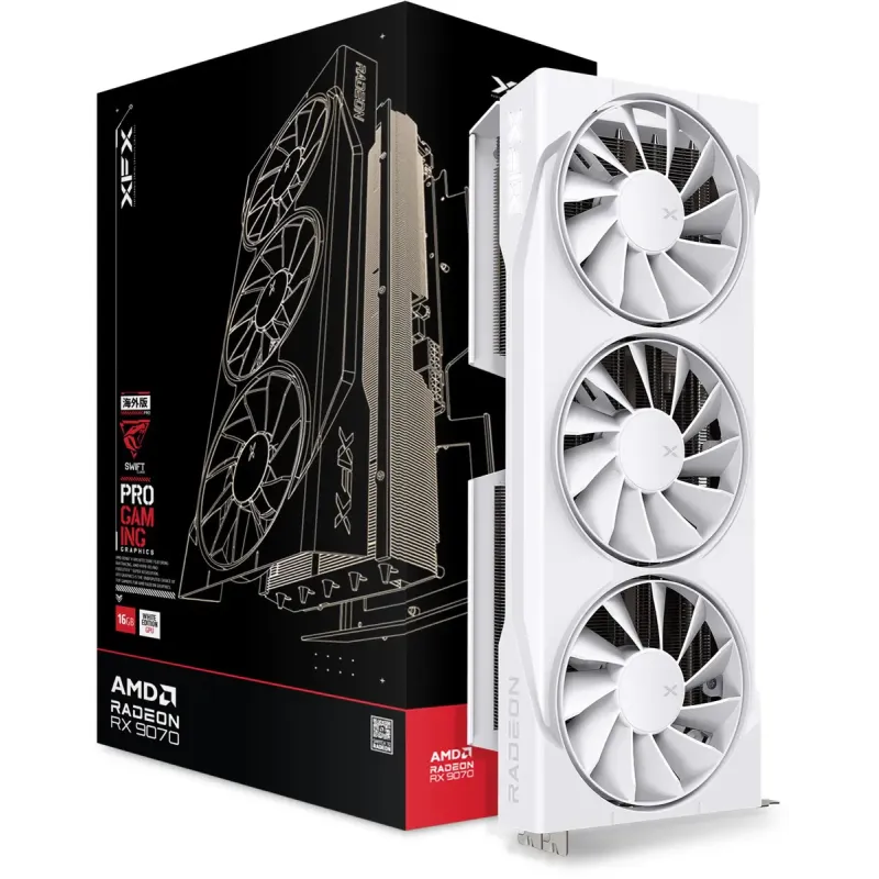Видеокарта XFX Swift AMD Radeon RX 9070 OC White Triple Fan Gaming Edition (RX-97SWFB3W9)