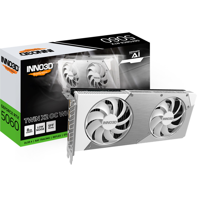 Відеокарта INNO3D GeForce RTX 5060 TWIN X2 OC WHITE (N50602-08D7X-195070W)