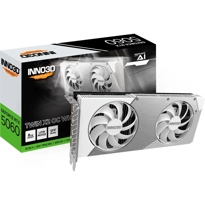 Видеокарта INNO3D GeForce RTX 5060 TWIN X2 OC WHITE (N50602-08D7X-195070W)