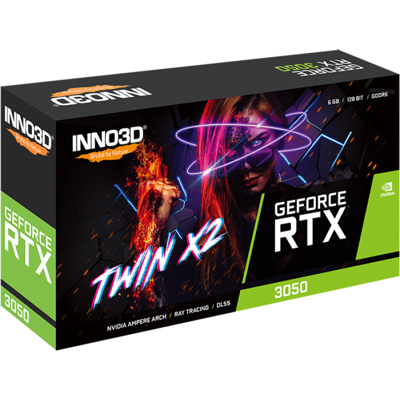 Відеокарта Inno3D RTX 3050 6GB TWIN X2 V2 INNO3D (N30502-06D6-1880VA60)
