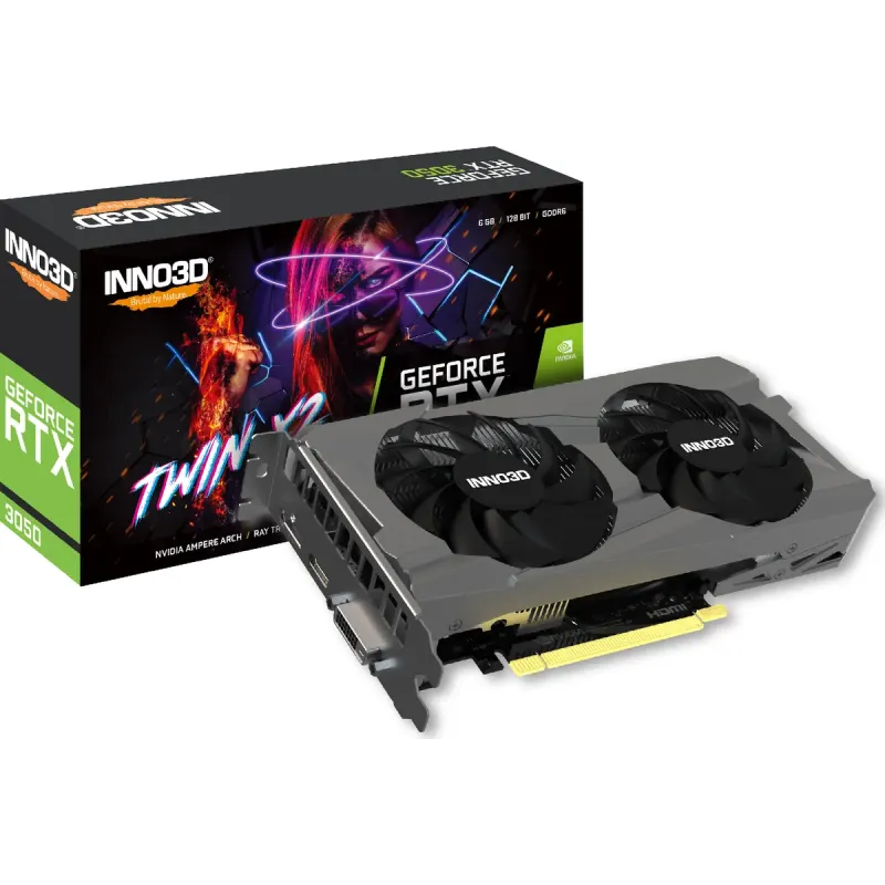 Відеокарта Inno3D RTX 3050 6GB TWIN X2 V2 INNO3D (N30502-06D6-1880VA60)