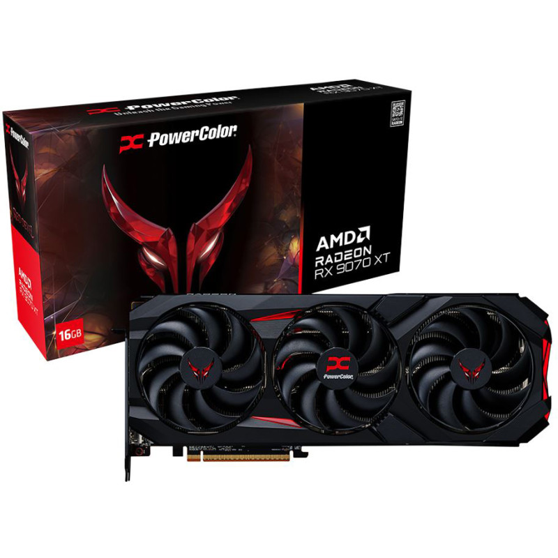 Відеокарта PowerColor Red Devil AMD Radeon RX 9070 XT 16GB GDDR6 (RX9070XT 16G-E/OC)