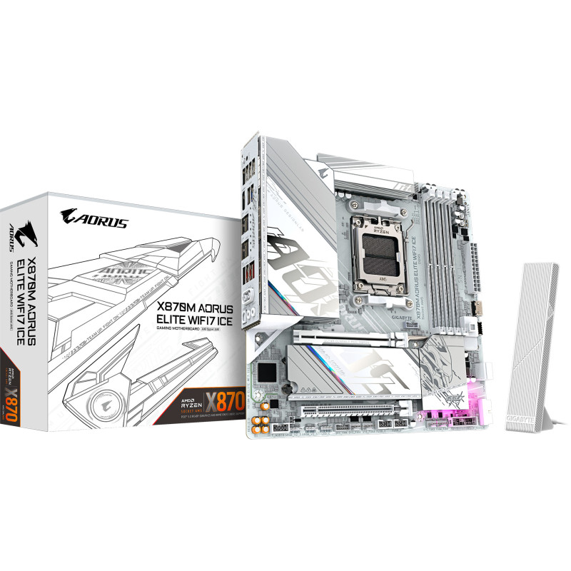 Материнська плата GIGABYTE X870M AORUS ELITE WIFI7 ICE