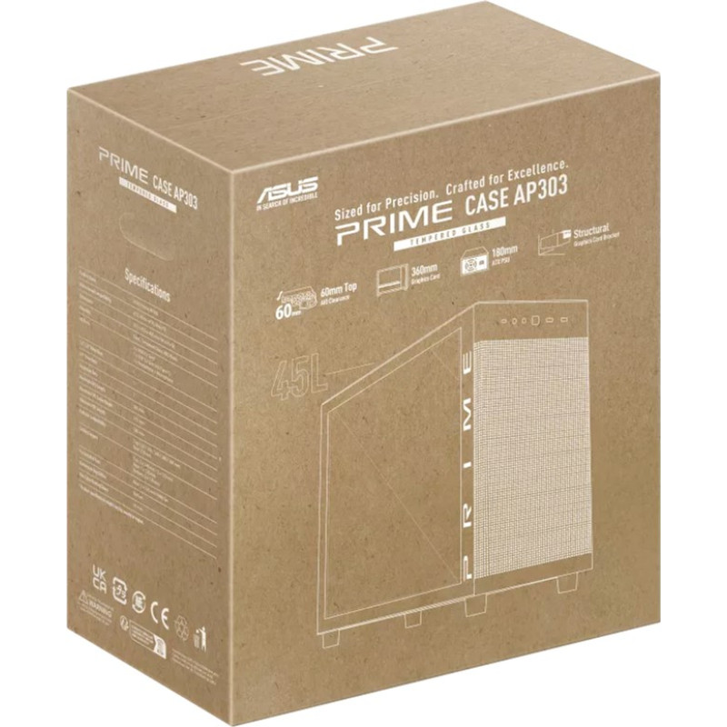 Корпус Asus Prime AP303 TG White (90DC00V3-B39010)