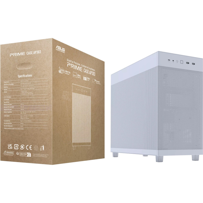 Корпус Asus Prime AP303 Mesh White (90DC00V3-B39000)