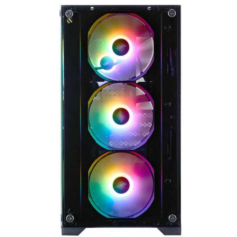 Корпус 1stPlayer X2-M-BK-4F7 Black без БП
