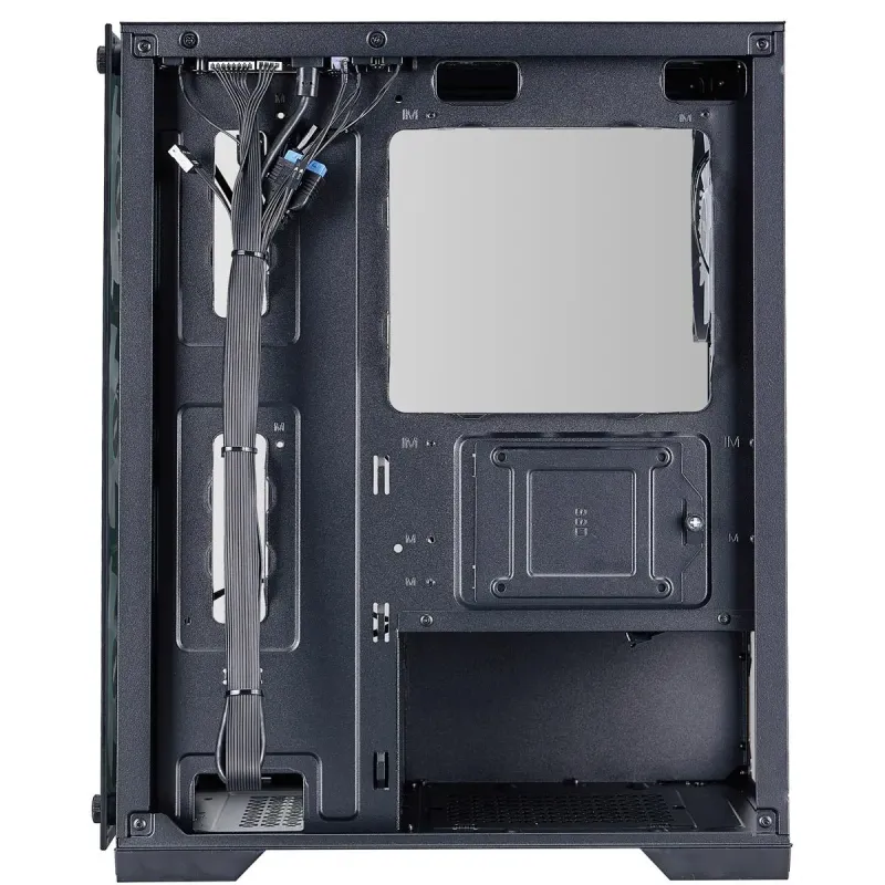 Корпус 1stPlayer X2-M-BK-4F7 Black без БП