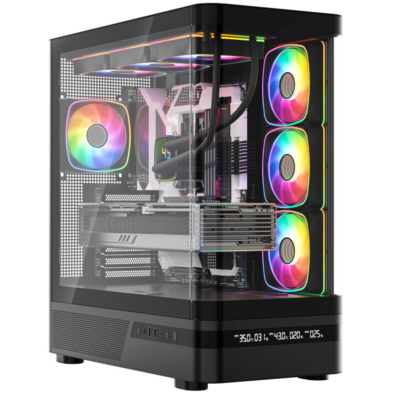 Корпус Modecom VOLCANO AQ200 ARGB MIDI BLACK (MC-A-AQ200-4FA-B)