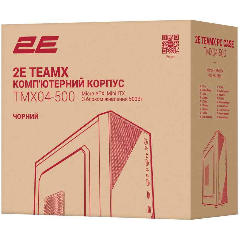 Корпус 2E TeamX TMX04 500W Black (2E-TMX04-500)