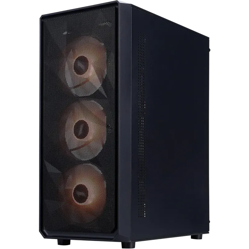 Корпус 1stPlayer FD3-M-BK-4F7 Black без БП