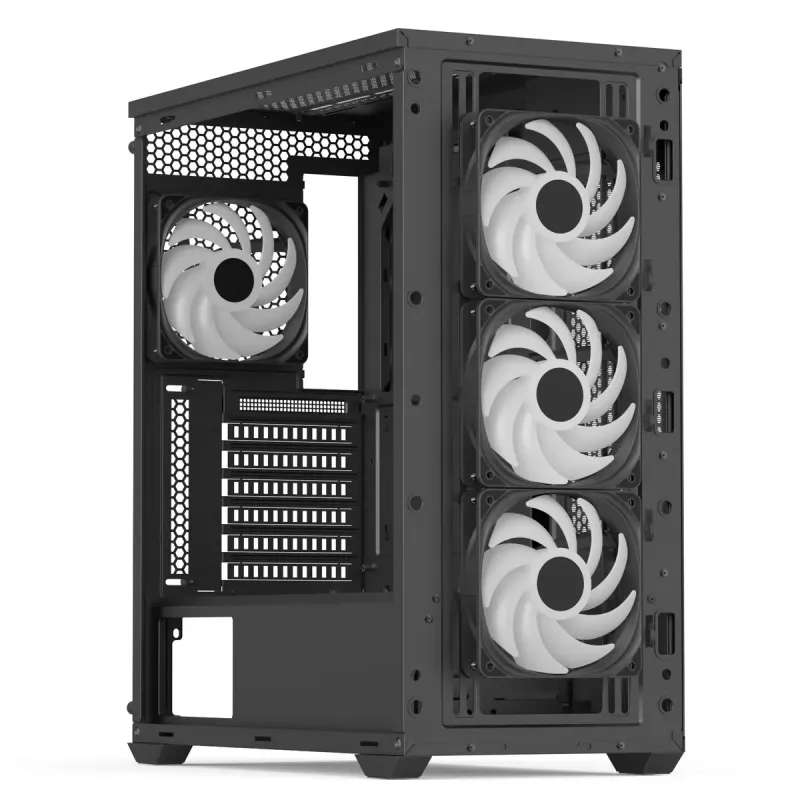 Корпус AeroCool D501A-G-BK-v2 (ACCM-DS01043.11) Black без БП