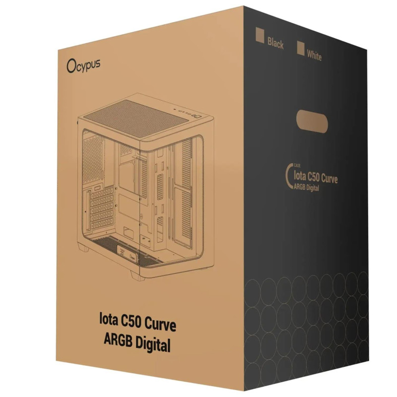 Корпус Ocypus Iota C50 Curve BK ARGB Black with window (OTA-C50-BKD300CD-GL)