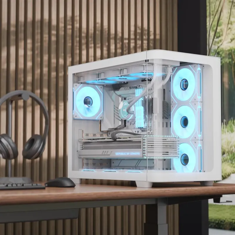 Корпус AeroCool P500C-G-WT-v1 (ACCM-PN01043.21) White без БП