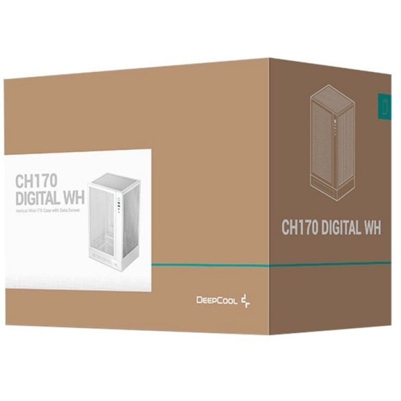 Корпус DeepCool CH170 Digital White (R-CH170-WHNPI0D-G-1)